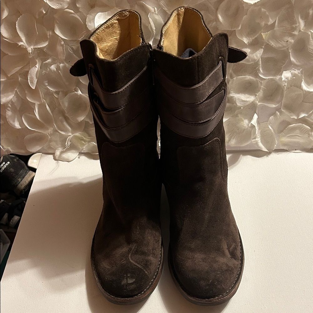 Bussola Dark Brown Suede Ankle Boots